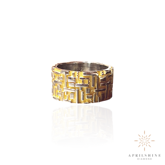 18k Gold Plated Pixels Ring