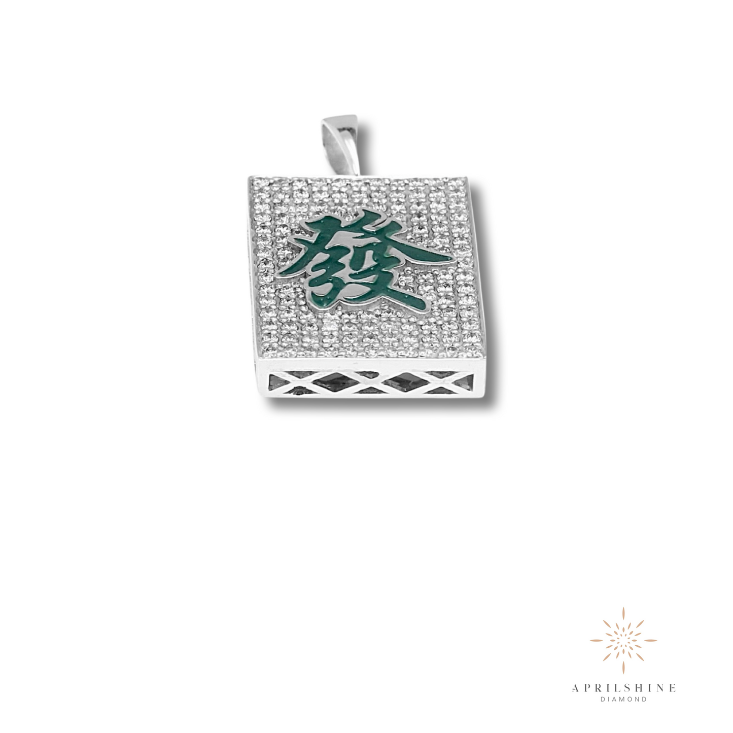 Silver Natural Diamond Chinese Mahjong